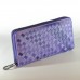 Женский кожаный кошелек плетение фиолетовый