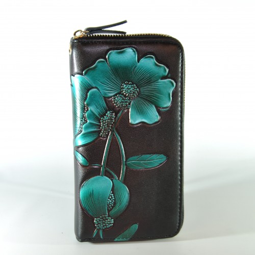 Женский кожаный кошелек с технологией RFid Bauhinia Green черный