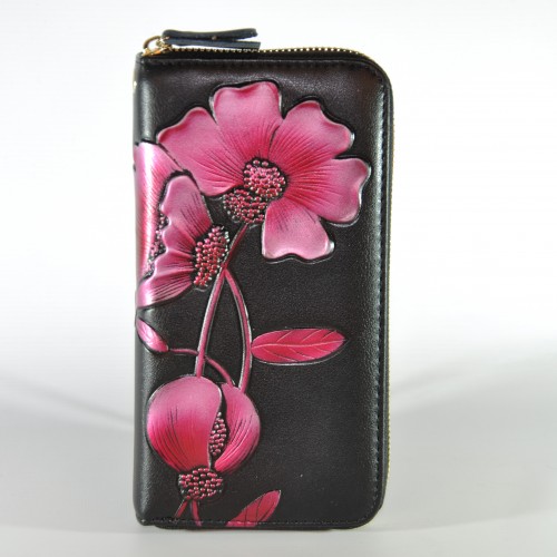 Женский кожаный кошелек с технологией RFid Bauhinia Red черный