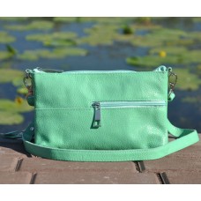 Шкіряний жіночий клатч Мюнхен ментоловий