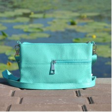 Шкіряний жіночий клатч Мюнхен бірюзовий