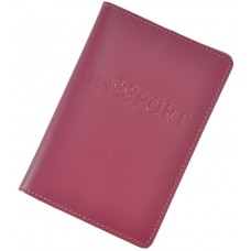 Шкіряна обкладинка для паспорта Pass малинова