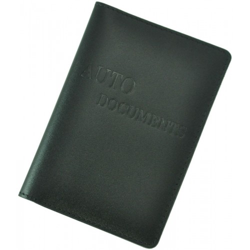 Шкіряна обкладинка для паспорта і документів авто Multi чорна