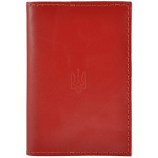 Обложка для паспорта кожаная U-01 красная