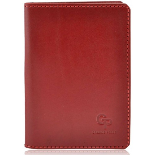 Обложка для парспорта кожаная Grande Pelle Gloss красная