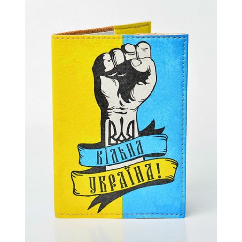 Обложка на паспорт голубая Свободная Украина