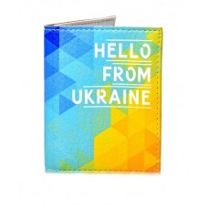 Обкладинка на пластиковий паспорт синя Привіт з України