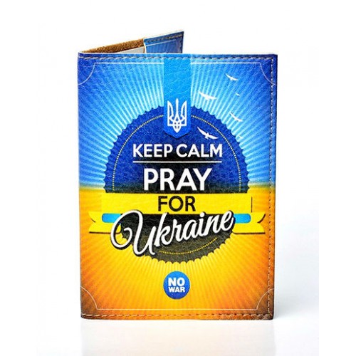 Обложка на паспорт желтая с флагом Украины и надписями