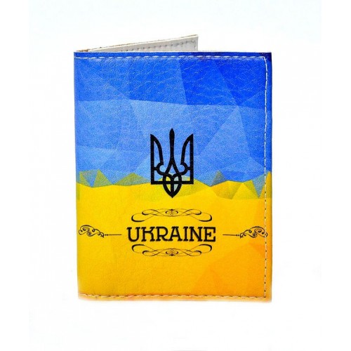 Обложка на пластиковый паспорт Флаг Украины с гербом