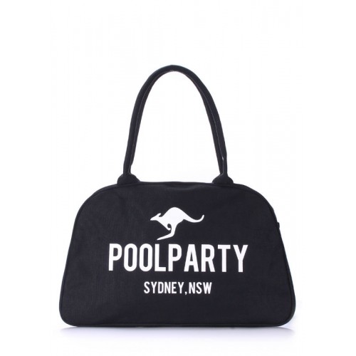 Коттоновая сумка-саквояж POOLPARTY pool-16-black