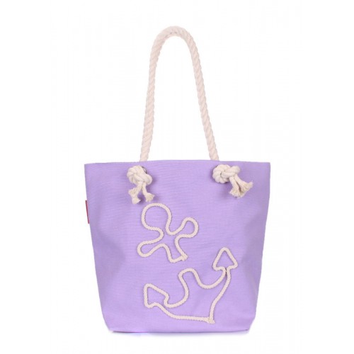 Котонова сумка з якорем POOLPARTY anchor-lilac-none бузкова