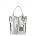 Серебристая кожаная сумка POOLPARTY podium-silver