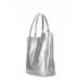 Серебристая кожаная сумка POOLPARTY podium-silver