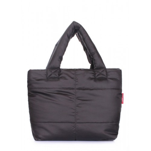 Дутая сумка POOLPARTY fluffy-black черная