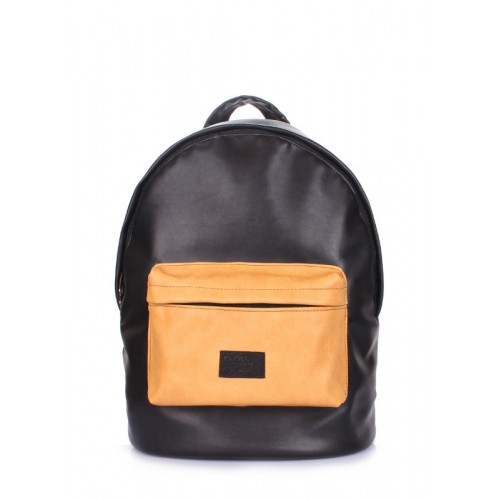 Рюкзак женский POOLPARTY backpack-pu-black-orange черный