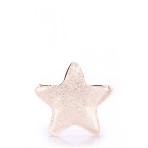 Шкіряний клатч-косметичка POOLPARTY STAR star-gold золотий