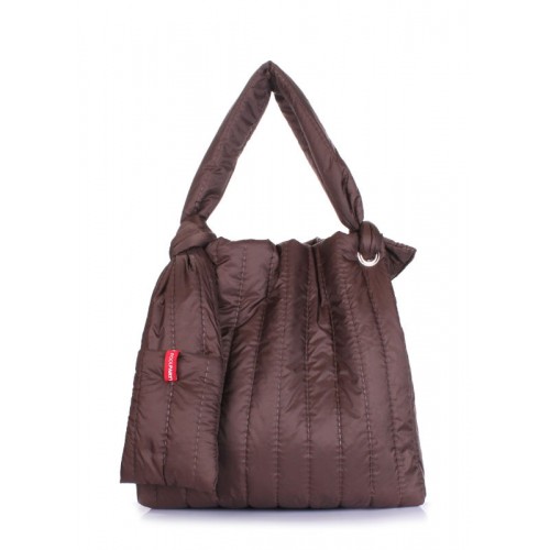 Стеганая сумка Poolparty zefir-brown коричневая