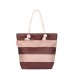 Пляжна сумка в смужку POOLPARTY anchor-stripes-коричнева brown