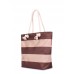 Пляжна сумка в смужку POOLPARTY anchor-stripes-коричнева brown
