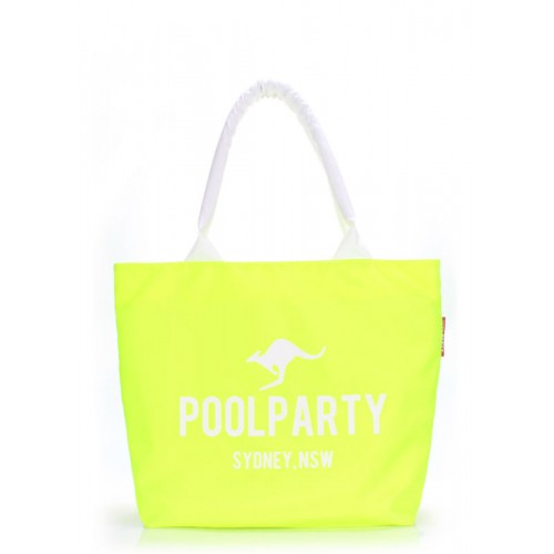 Сумка POOLPARTY летняя pool-7-beach-lemon желтая