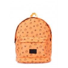 Рюкзак стеганый с уточками POOLPARTY backpack-theone-orange-ducks оранжевый