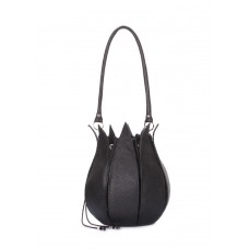 Кожаная сумка POOLPARTY Flower flower-black черная