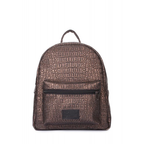 Рюкзак POOLPARTY XS бронзового кольору xs-croco-bronze