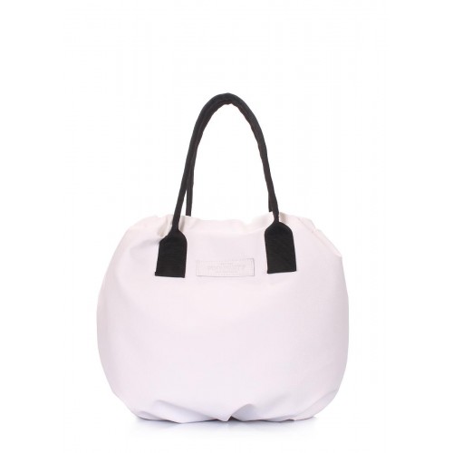 Белая сумка на завязках POOLPARTY muffin-pu-white