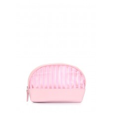 Рожева косметичка в смужку Cupcake POOLPARTY mns-cosmetic-stripe