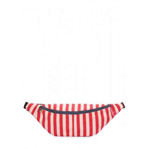 Сумка-бананка в морском стиле POOLPARTY waistbag-navy-red красная
