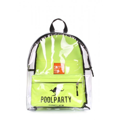 Прозорий рюкзак POOLPARTY Plastic bckpck-plastic салатовий