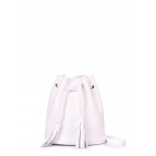 Белая кожаная сумочка на завязках Bucket POOLPARTY bucket-white