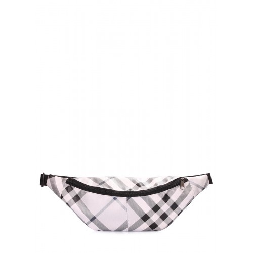Поясная сумка в клетку POOLPARTY waistbag-scott белая