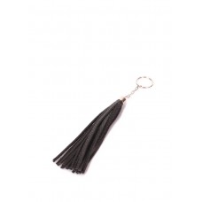 Кожаный брелок-кисточка POOLPARTY keychain-tassel-black черный