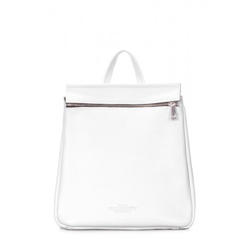 Шкіряний білий рюкзак POOLPARTY venice-leather-white