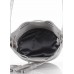 Серебряная кожаная сумочка на завязках POOLPARTY bucket-silver