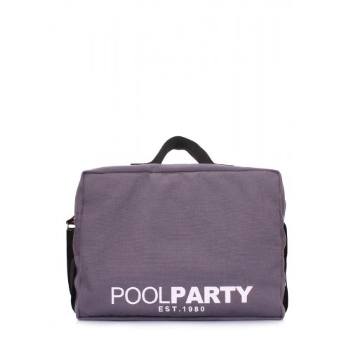 Коттоновая сумка POOLPARTY с ремнем на плечо original-grey серая