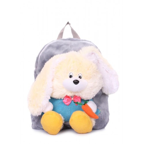 Дитячий рюкзак POOLPARTY з зайцем kiddy-backpack-rabbit-grey сірий