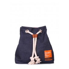 Джинсовый рюкзак на завязках POOLPARTY pack-jeans синий