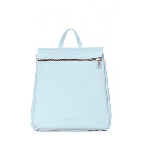 Шкіряний блакитний рюкзак POOLPARTY venice-leather-babyblue