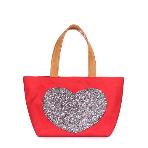 Сумка с глиттером POOLPARTY Lovetote lovetote-oxford-red красная
