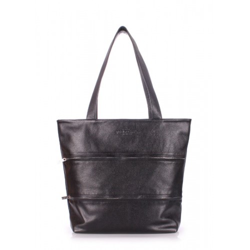 Шкіряна сумка POOLPARTY choice-black чорна