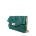 Кожаная сумочка-клатч poolparty-green-snake-clutch