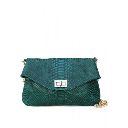 Кожаная сумочка-клатч poolparty-green-snake-clutch