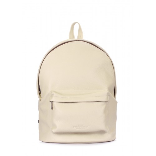 Шкіряний рюкзак POOLPARTY backpack-leather-beige бежевий