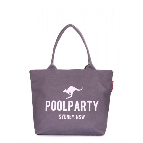 Полотняно сумка POOLPARTY pool-9-fullgrey сіра