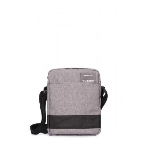 Мужская сумка на плечо POOLPARTY pool-94-oxford-grey серая