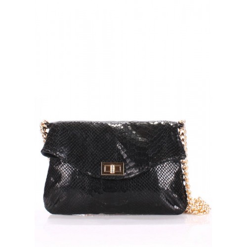 Кожаная сумочка-клатч poolparty-black-snake-clutch