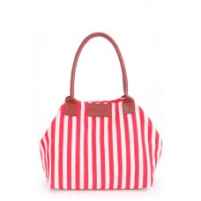 Коттоновая сумка POOLPARTY pool-navy-red бело-красная