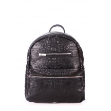 Рюкзак жіночий шкіряний POOLPARTY mini-bckpck-leather-croco-black чорний
